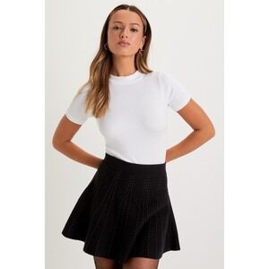 Lulus Chic Weather Black Knit High-waisted Skirt - Size M